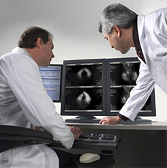 Physicians viewing medical images.